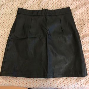 Black faux leather skirt